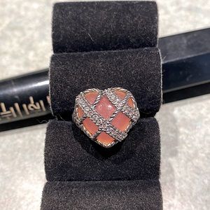 Judith Ripka Sterling Pink Heart Ring